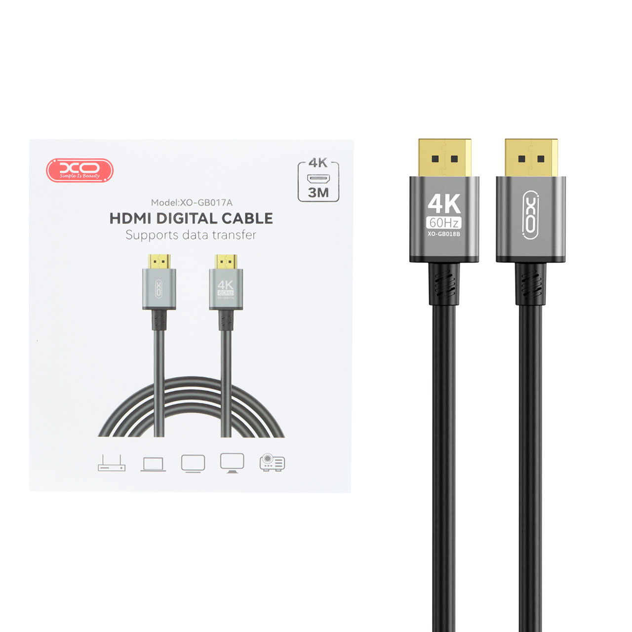 کابل 3متری XO HDMI مدل XO-GB017A - مشکی
